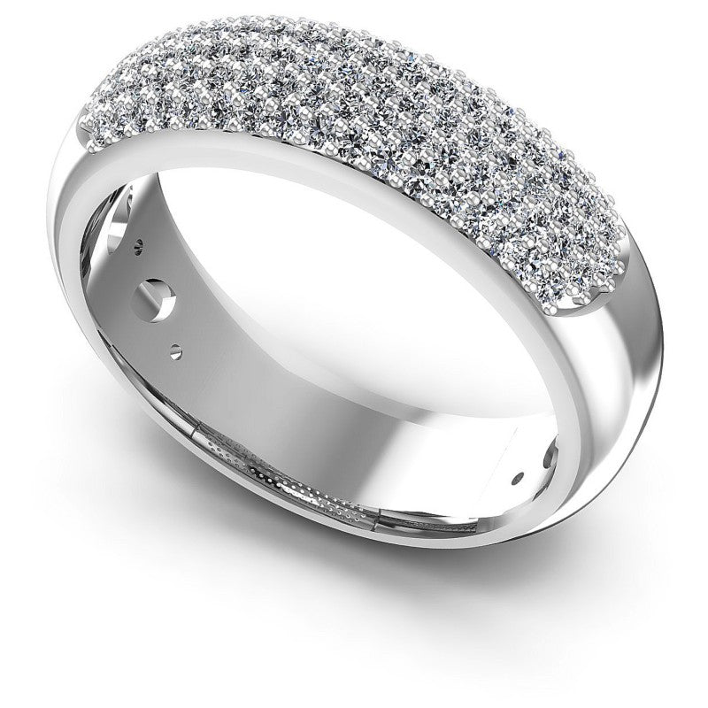 Round Diamonds 0.75CT Diamonds Wedding Band in 14KT White Gold