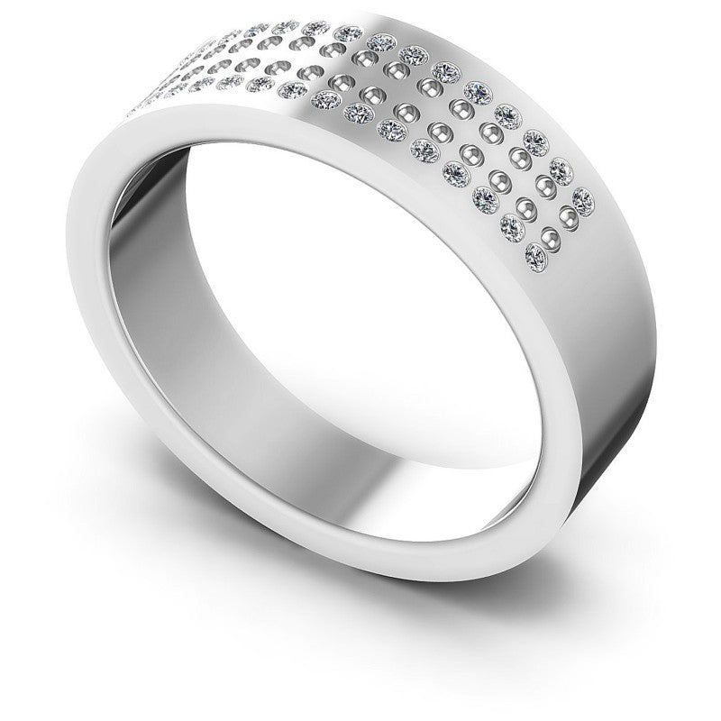 Round Diamonds 0.20CT Diamonds Wedding Band in 14KT White Gold