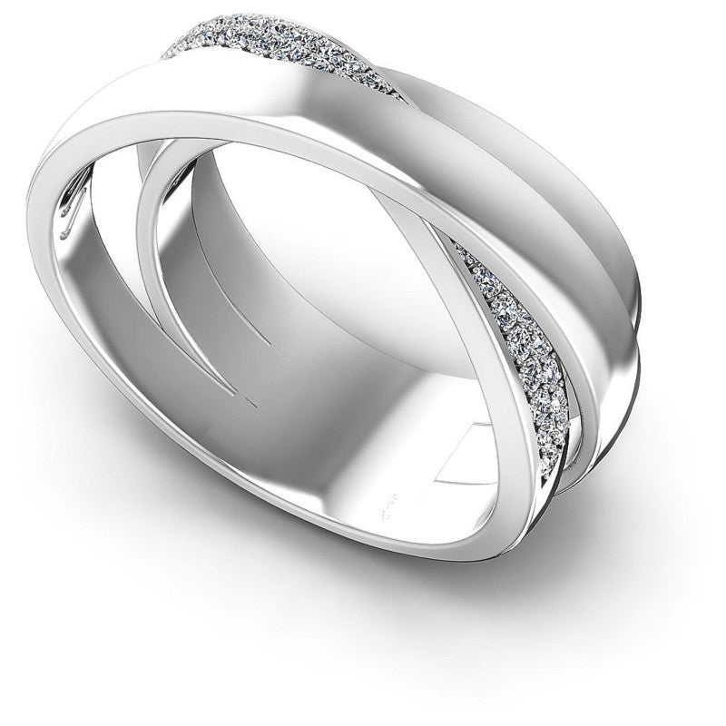 Round Diamonds 0.55CT Diamonds Wedding Band in 14KT White Gold