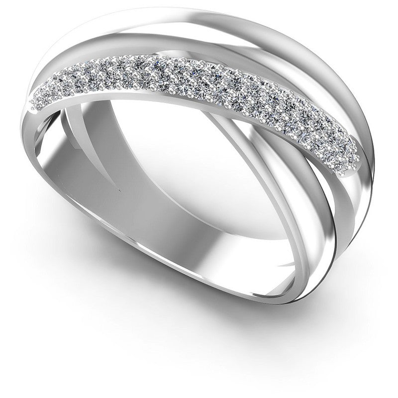 Round Diamonds 0.45CT Diamonds Wedding Band in 14KT White Gold