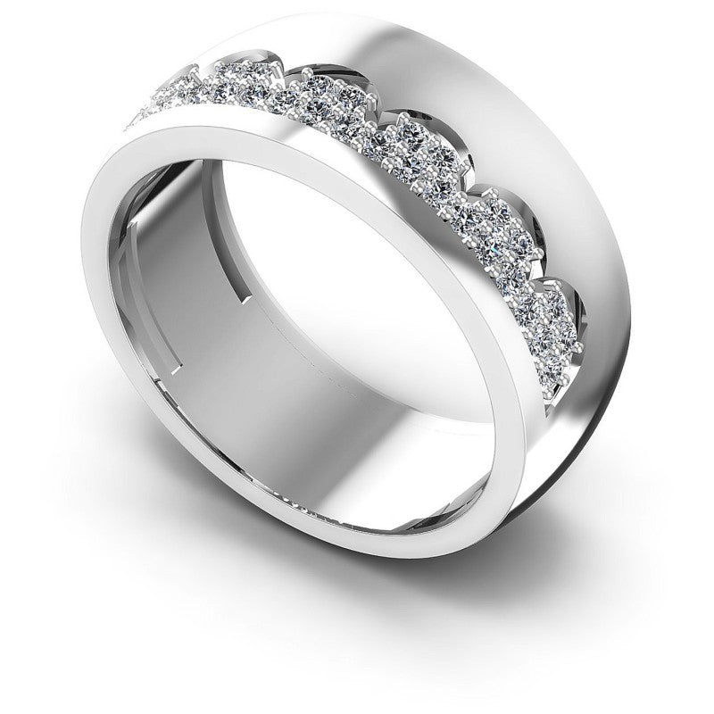 Round Diamonds 0.45CT Diamonds Wedding Band in 14KT White Gold