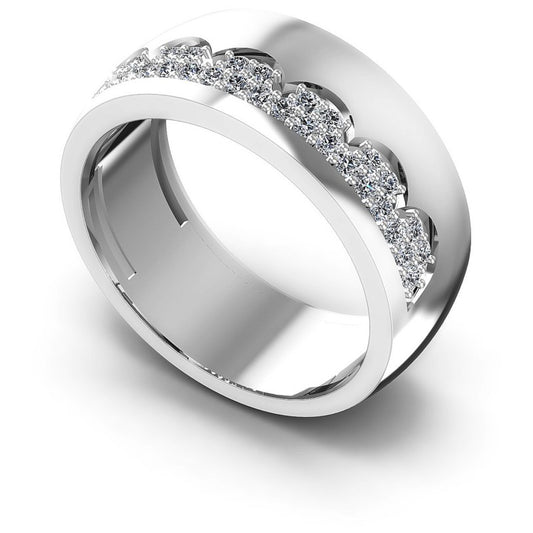 Round Diamonds 0.45CT Diamonds Wedding Band in 14KT White Gold