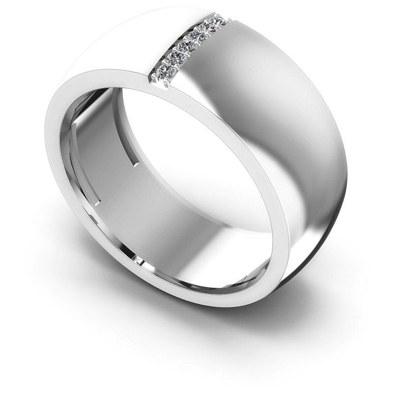 Round Diamonds 0.10CT Diamonds Wedding Band in 14KT White Gold