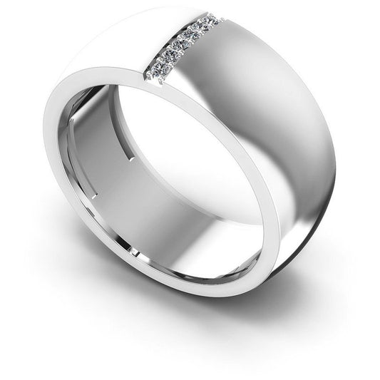 Round Diamonds 0.10CT Diamonds Wedding Band in 14KT White Gold