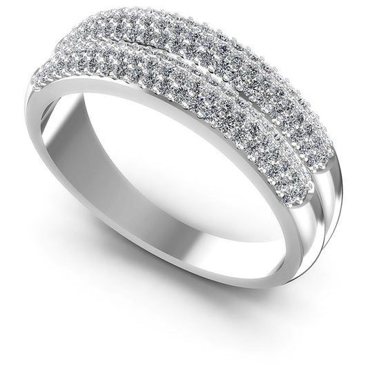 Round Diamonds 0.60CT Diamonds Wedding Band in 14KT White Gold