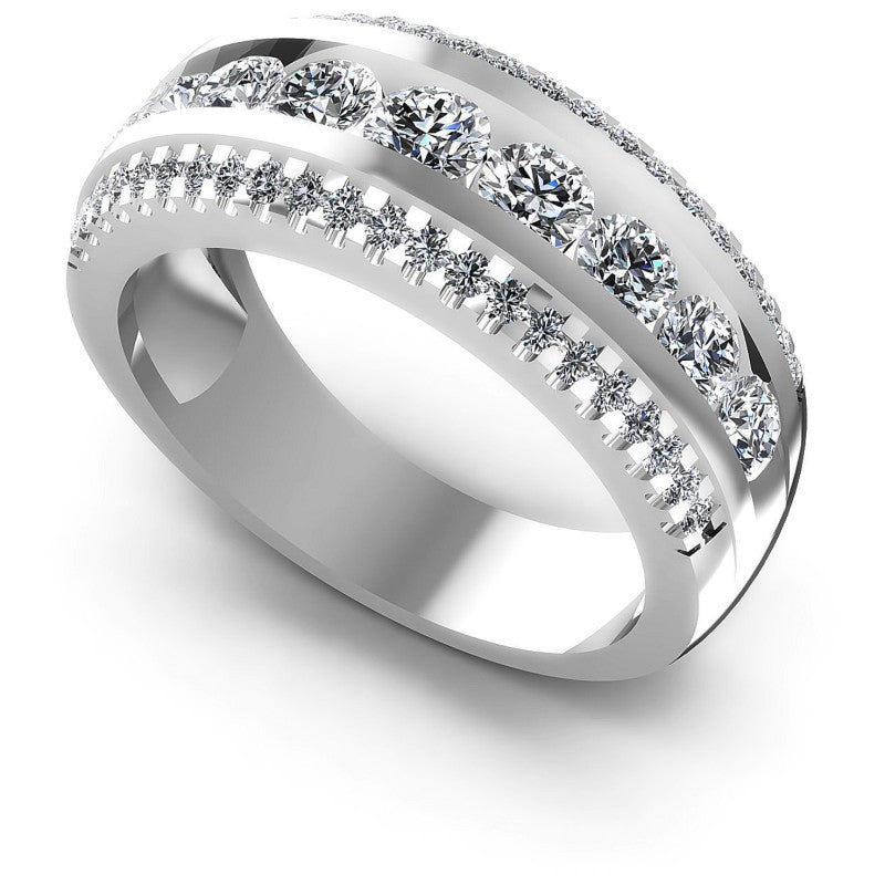 Round Diamonds 1.20CT Diamonds Wedding Band in 14KT White Gold