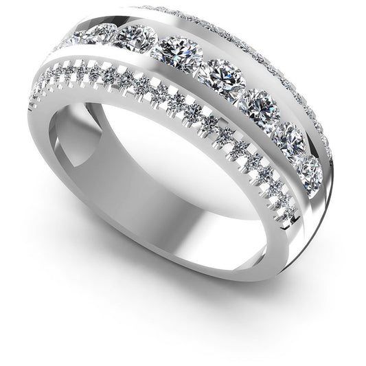 Round Diamonds 1.20CT Diamonds Wedding Band in 14KT White Gold