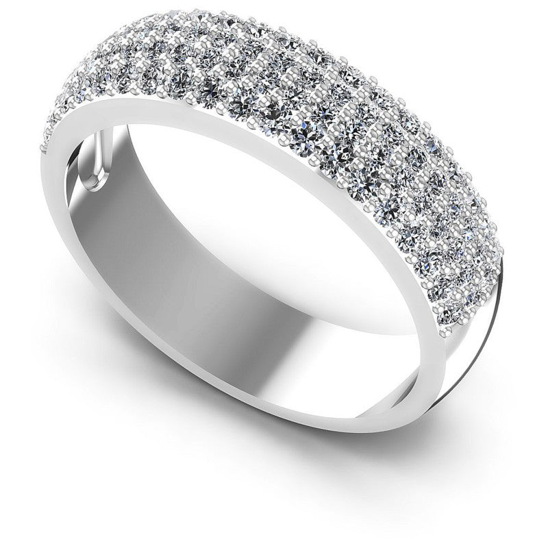 Round Diamonds 0.85CT Diamonds Wedding Band in 14KT White Gold