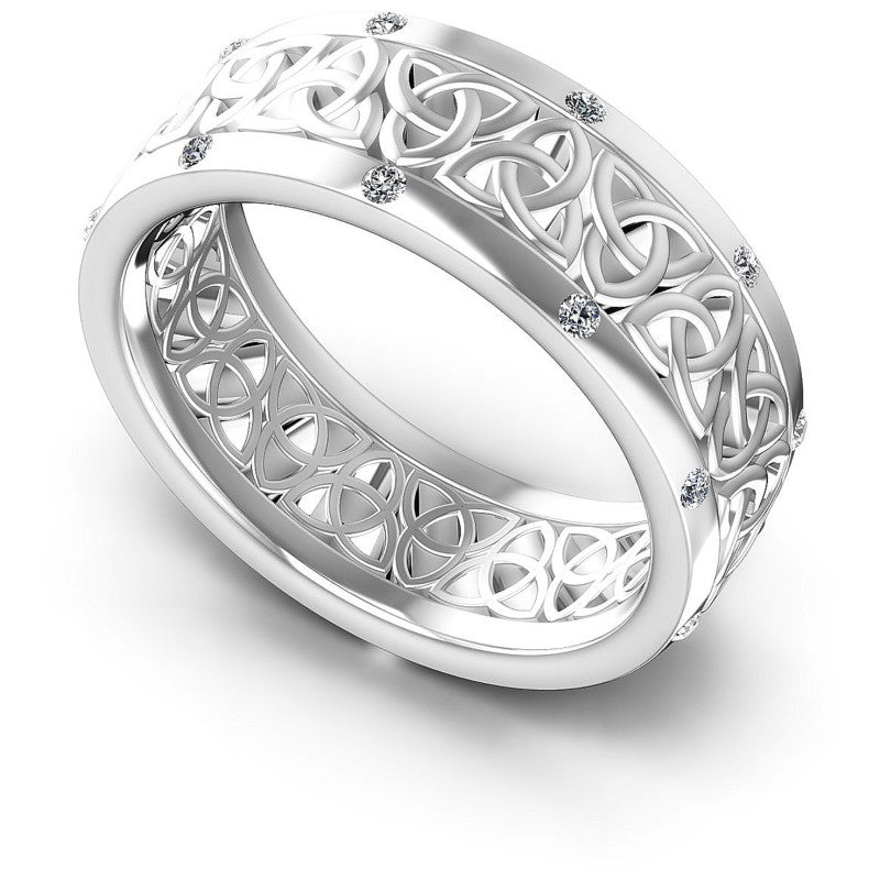 Round Diamonds 0.20CT Diamonds Wedding Band in 14KT White Gold