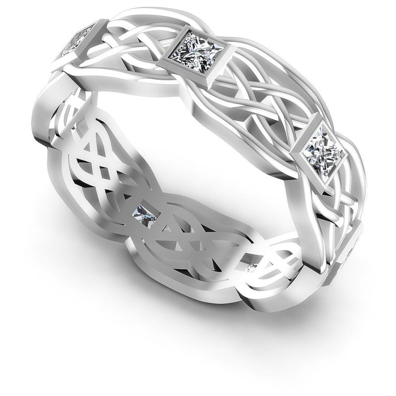 Princess Diamonds 0.85CT Diamonds Wedding Band in 14KT White Gold