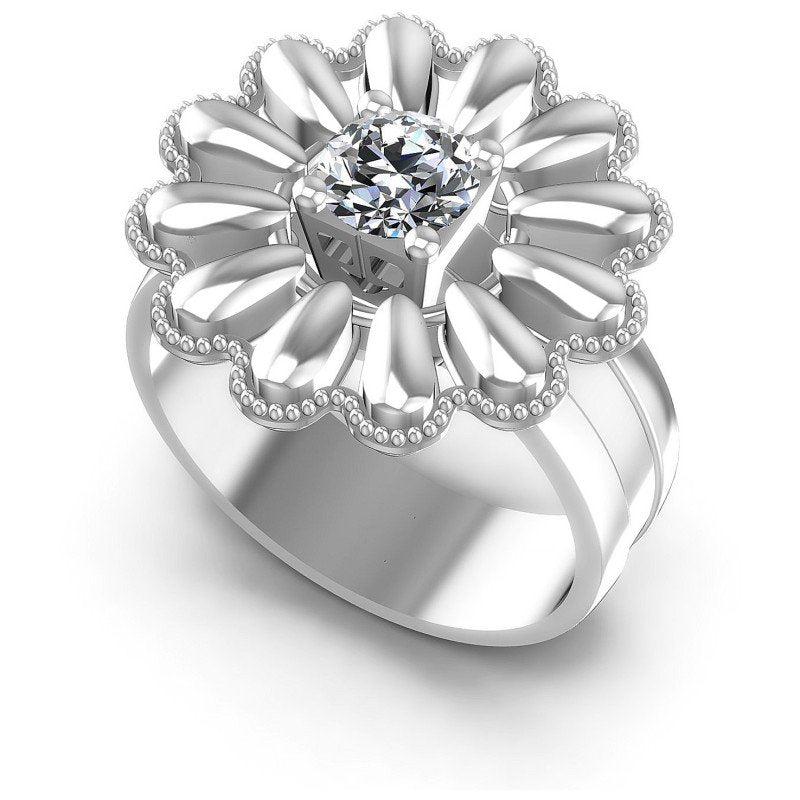 Round Diamonds 0.35CT Antique Ring in 14KT White Gold