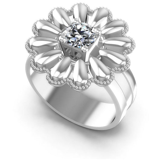 Round Diamonds 0.35CT Antique Ring in 14KT White Gold