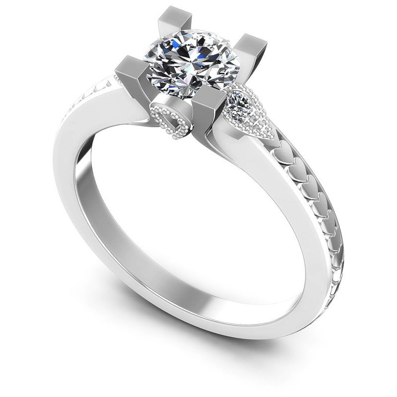 Round Diamonds 0.45CT Antique Ring in 14KT White Gold
