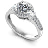 Baguette and Round Diamonds 0.75CT Antique Ring in 14KT White Gold