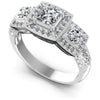 Princess and Round Diamonds 1.55CT Antique Ring in 14KT White Gold
