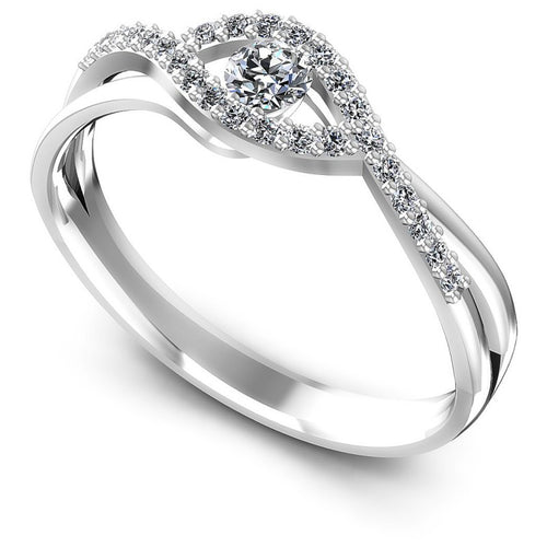 Round Diamonds 0.25CT Engagement Ring in 14KT White Gold