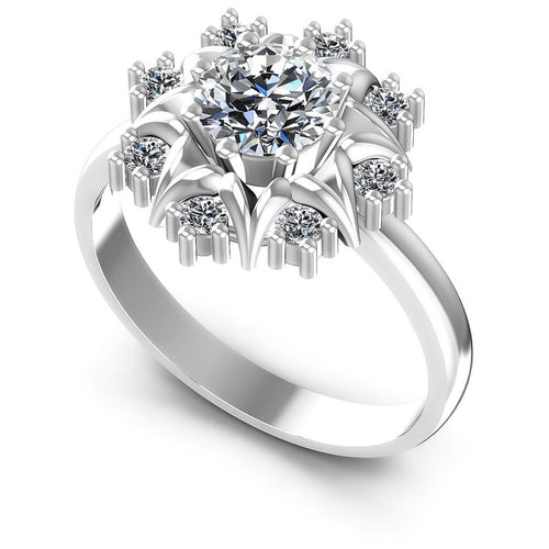 Round Diamonds 0.60CT Engagement Ring in 14KT White Gold