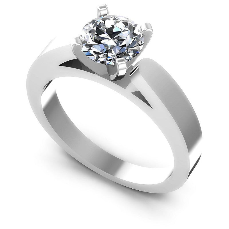 Round Diamonds 0.35CT Solitaire Ring in 14KT White Gold