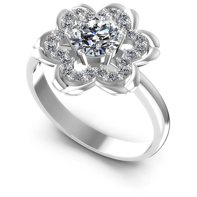 Round Diamonds 0.65CT Engagement Ring in 14KT White Gold