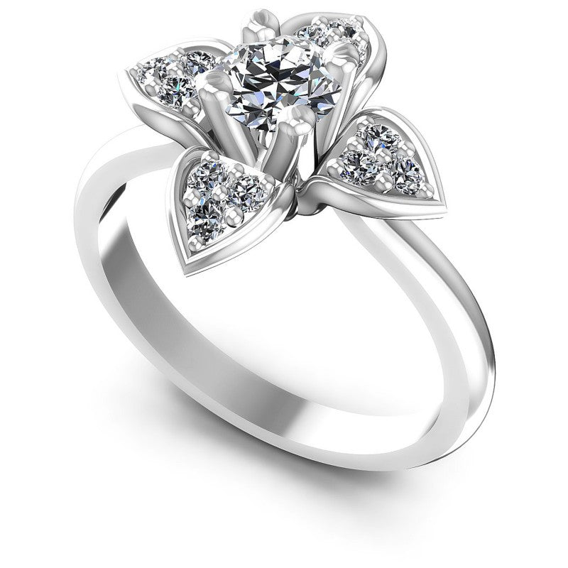 Round Diamonds 0.55CT Engagement Ring in 14KT White Gold