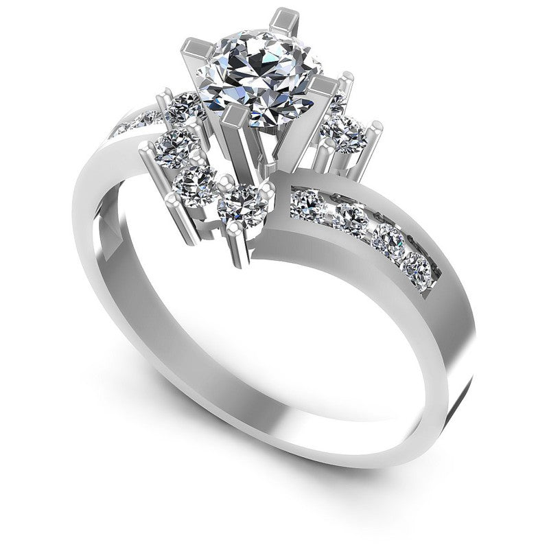 Round Diamonds 0.65CT Engagement Ring in 14KT White Gold