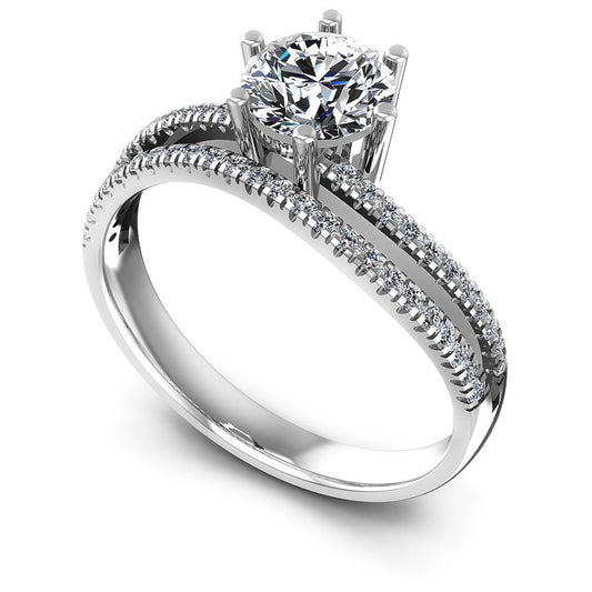 Round Diamonds 0.65CT Engagement Ring in 14KT White Gold
