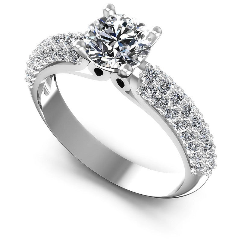 Round Diamonds 0.95CT Engagement Ring in 14KT White Gold