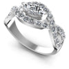 Round and Marquise Diamonds 1.50CT Engagement Ring in 14KT White Gold