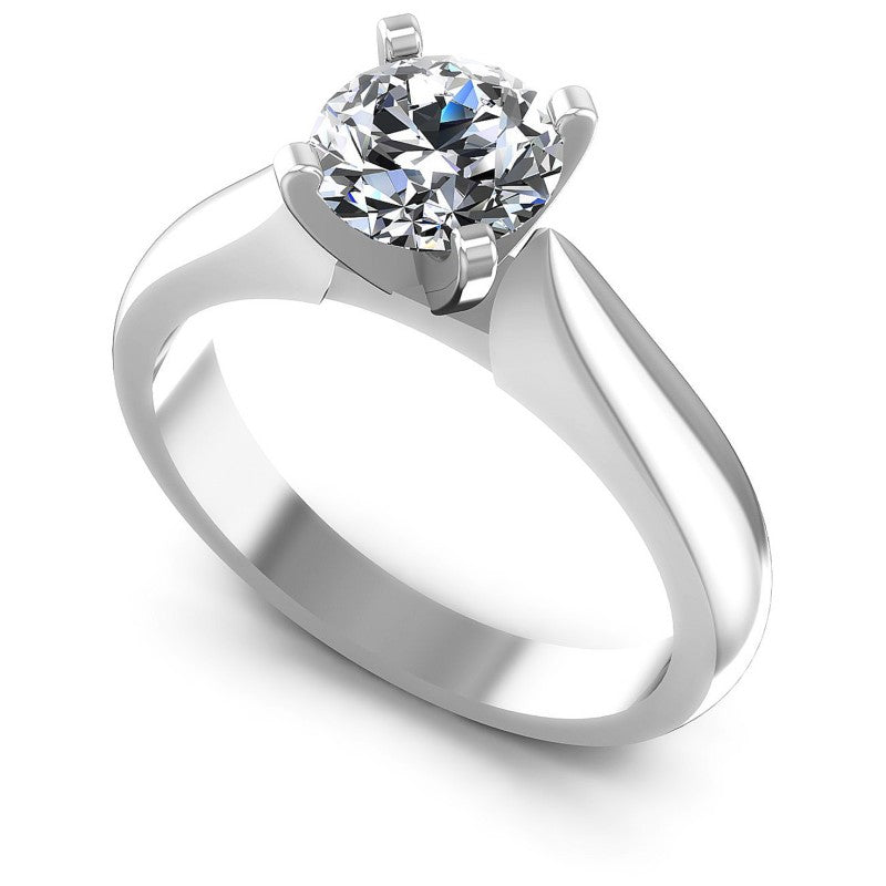 Round Diamonds 0.35CT Solitaire Ring in 14KT White Gold