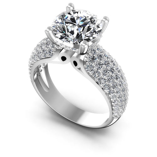 Round Diamonds 1.35CT Engagement Ring in 14KT White Gold