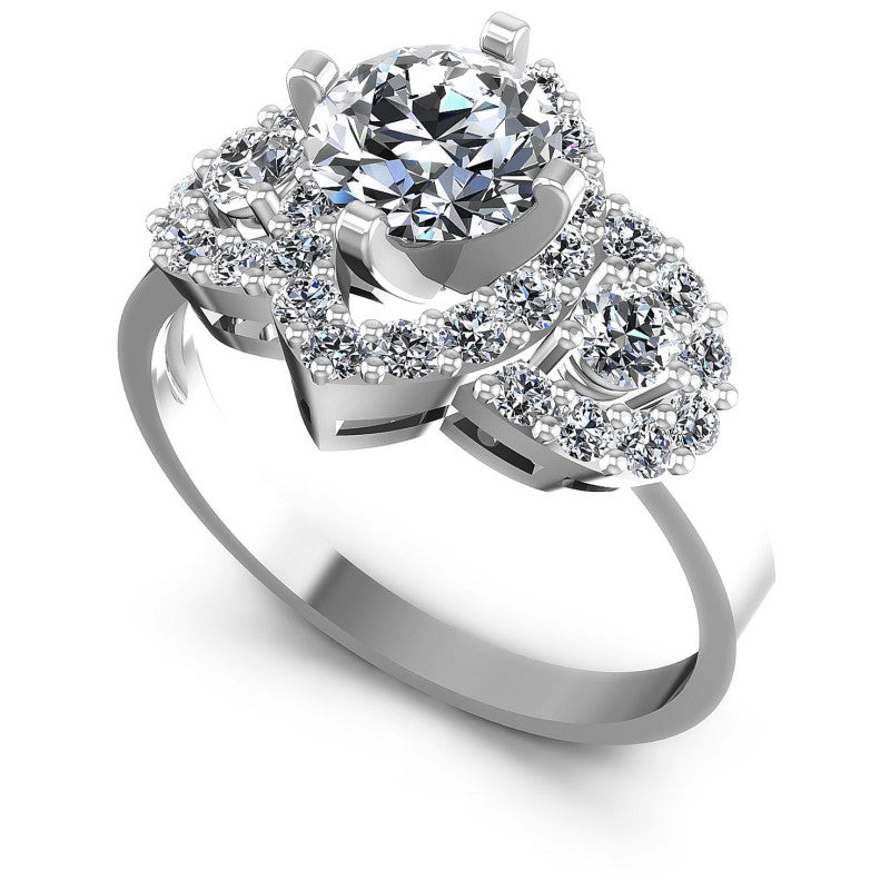 Round Diamonds 1.20CT Engagement Ring in 14KT White Gold