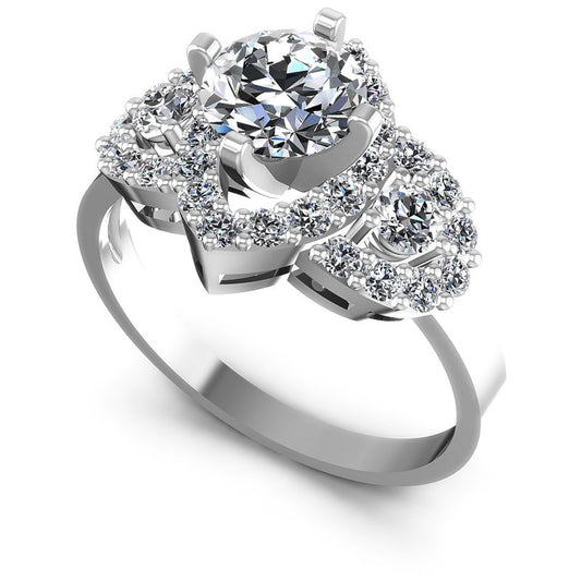 Round Diamonds 1.20CT Engagement Ring in 14KT White Gold