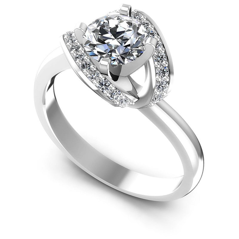 Round Diamonds 0.55CT Engagement Ring in 14KT White Gold