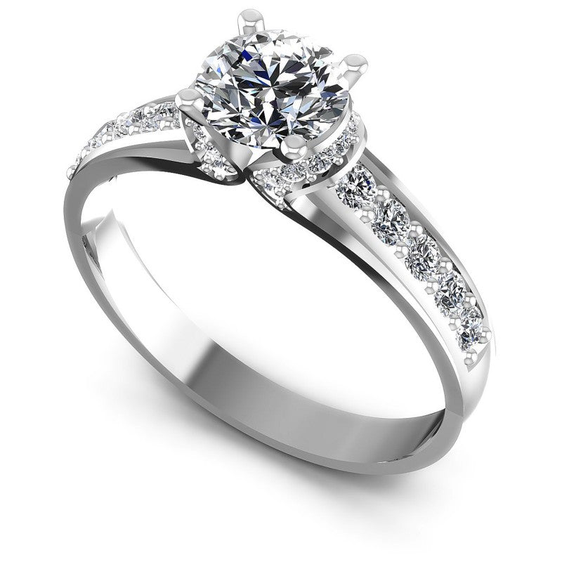 Round Diamonds 0.75CT Engagement Ring in 14KT White Gold