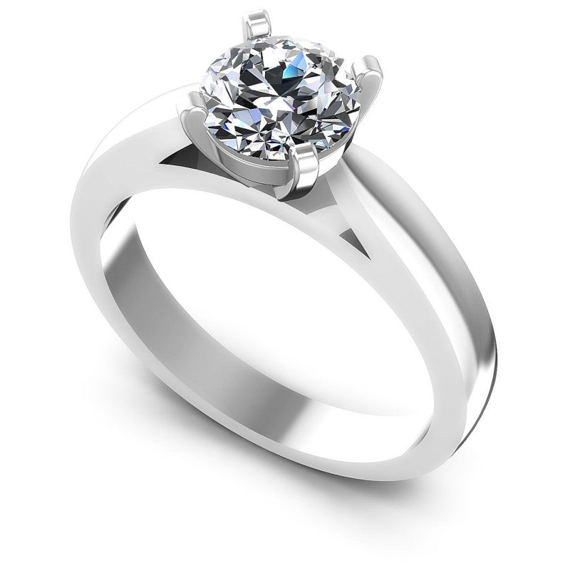 Round Diamonds 0.35CT Solitaire Ring in 14KT White Gold