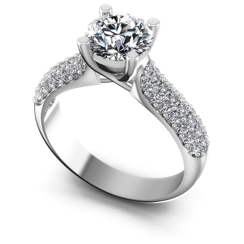 Round Diamonds 0.80CT Engagement Ring in 14KT White Gold