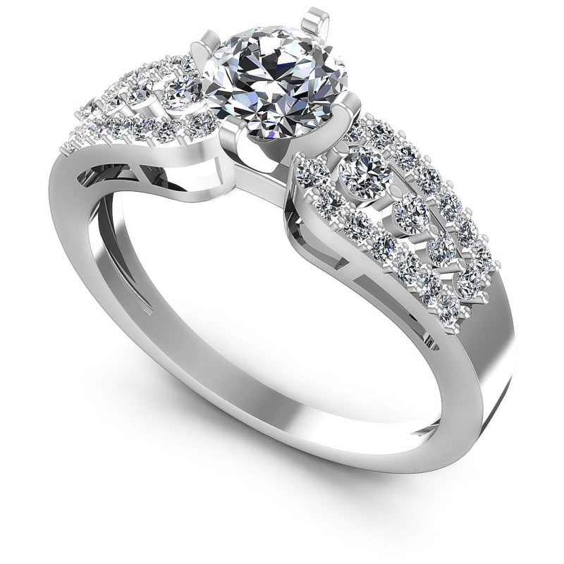 Round Diamonds 0.80CT Engagement Ring in 14KT White Gold