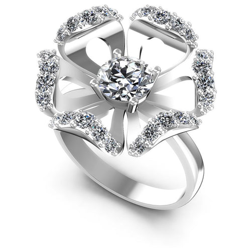 Round Diamonds 1.30CT Engagement Ring in 14KT White Gold