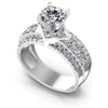 Princess and Round Diamonds 2.10CT Engagement Ring in 14KT White Gold