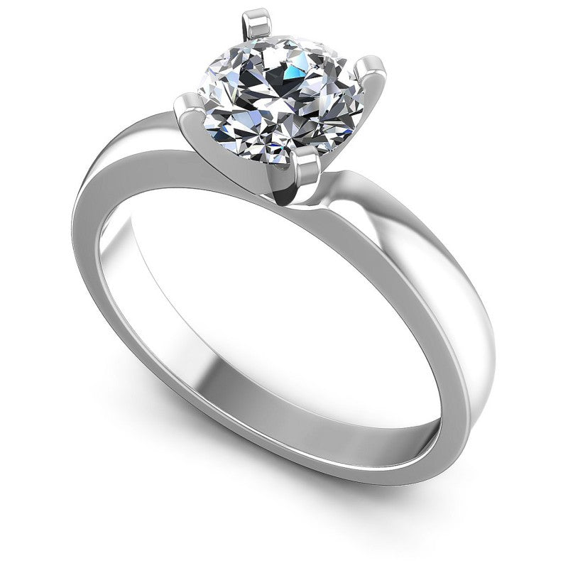Round Diamonds 0.35CT Solitaire Ring in 14KT White Gold