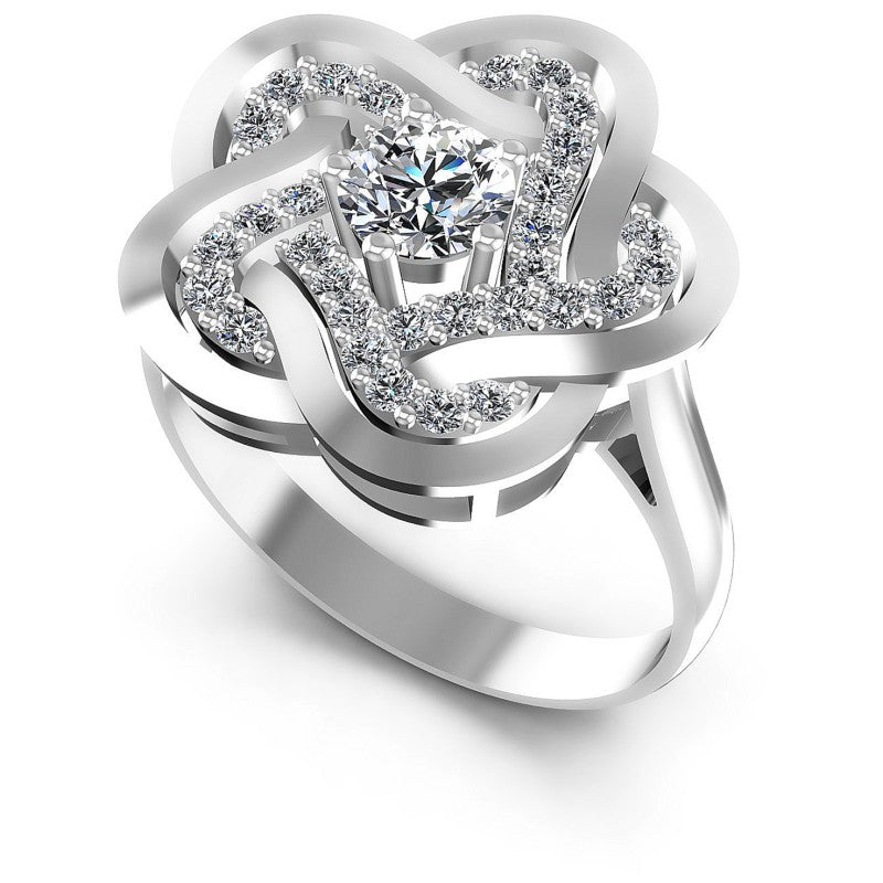 Round Diamonds 0.75CT Engagement Ring in 14KT White Gold