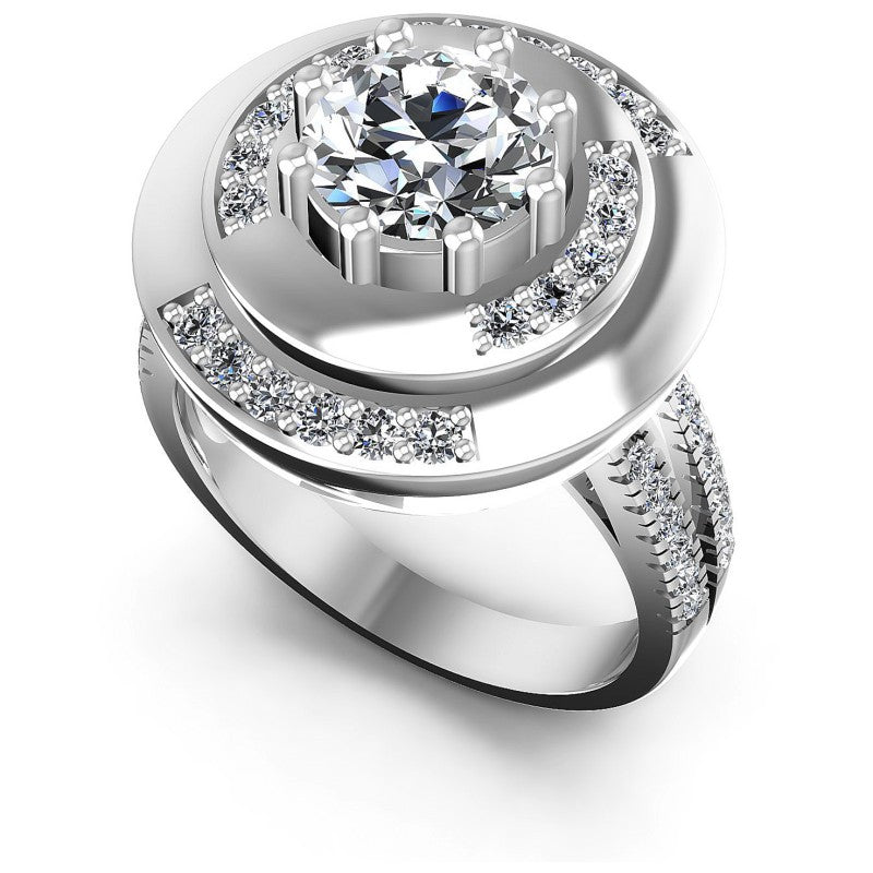 Round Diamonds 0.95CT Engagement Ring in 14KT White Gold