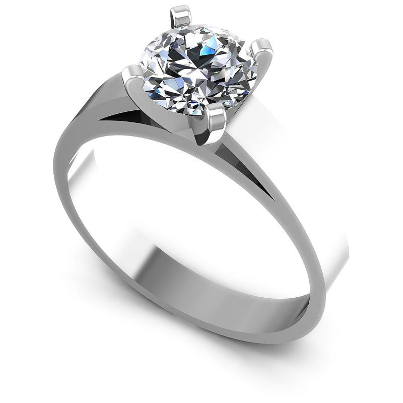 Round Diamonds 0.35CT Solitaire Ring in 14KT White Gold