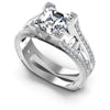 1.80CT Princess And Round And Baguette  Cut Diamonds Engagement Rings