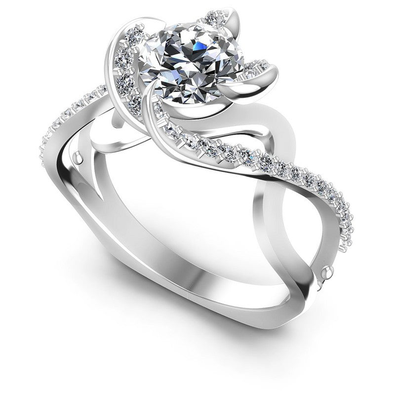 Round Diamonds 0.70CT Engagement Ring in 14KT White Gold