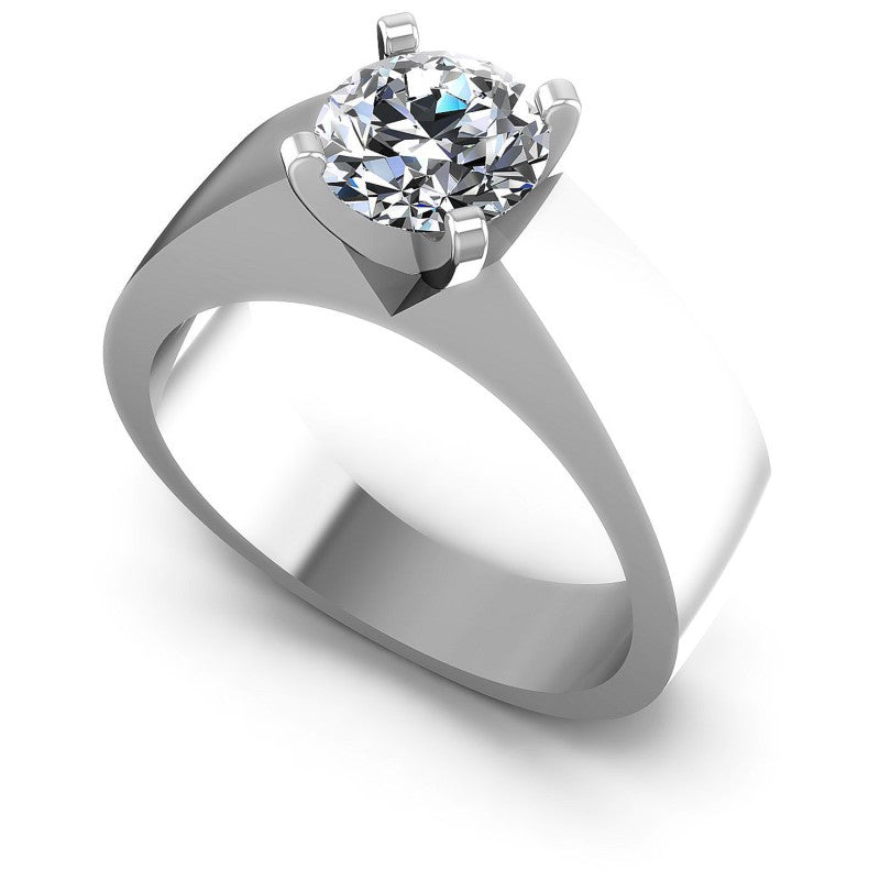 Round Diamonds 0.35CT Solitaire Ring in 14KT White Gold