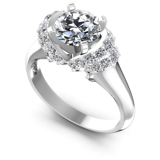Round Diamonds 0.95CT Engagement Ring in 14KT White Gold