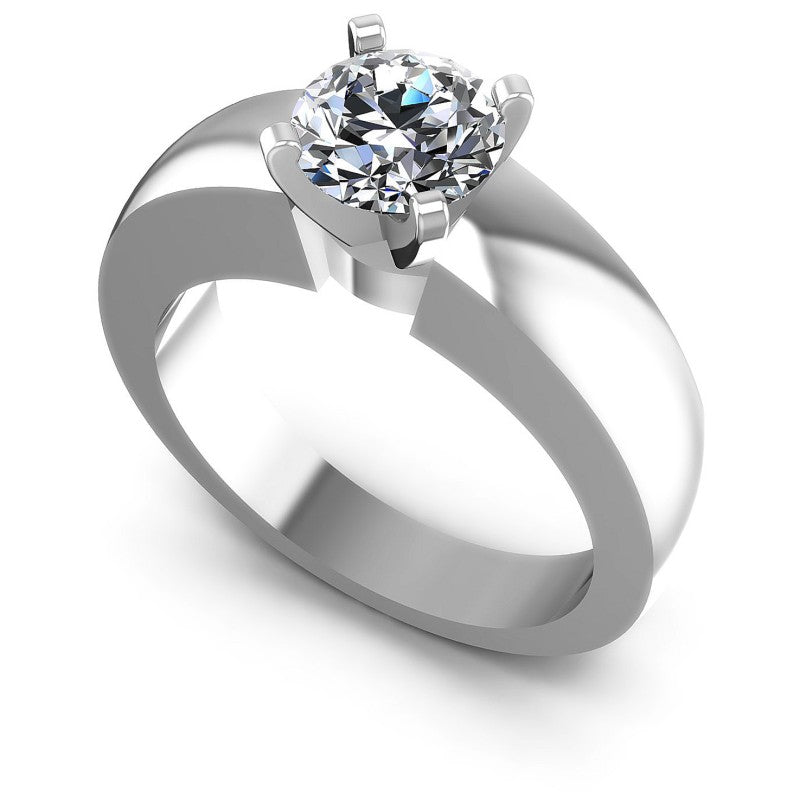 Round Diamonds 0.35CT Solitaire Ring in 14KT White Gold
