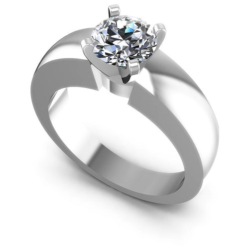 Round Diamonds 0.35CT Solitaire Ring in 14KT White Gold