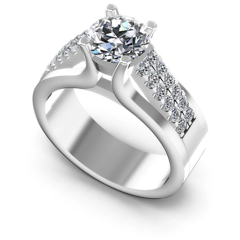 Round Diamonds 0.75CT Engagement Ring in 14KT White Gold
